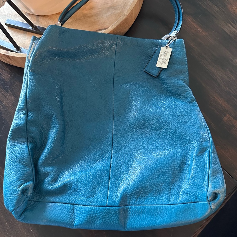 Coach Teal Leather Shoulder Bag
